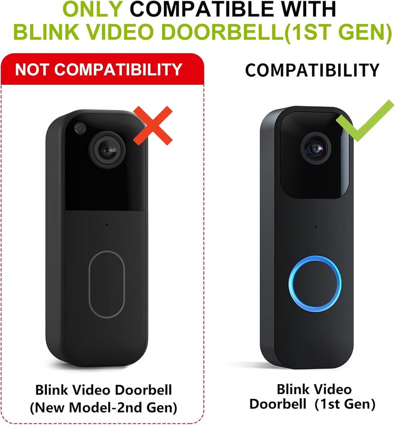 ALERTCAM Adhesive Door Mount Compatible with Blink Video Doorbell (2021-1st Gen), No-Drill Mounting Bracket, Not for Blink Video Doorbell (2025-2nd Gen), Accessories for Your Security System - Black - Image 2